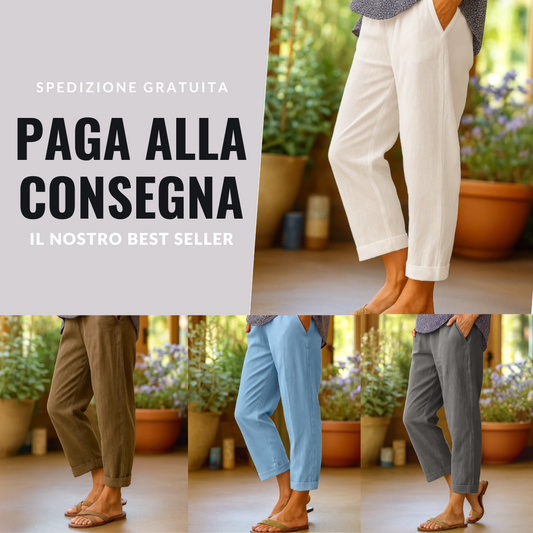 Fresco Essenziale - Pantaloni Estivi in Lino